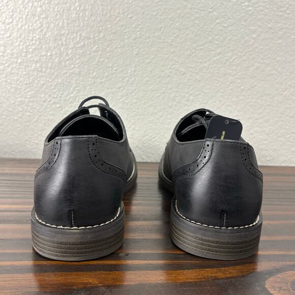 Jonsen Milan Men’s Size 9.5 Black Lace Up Cap Toe Formal Oxford Dress Shoes